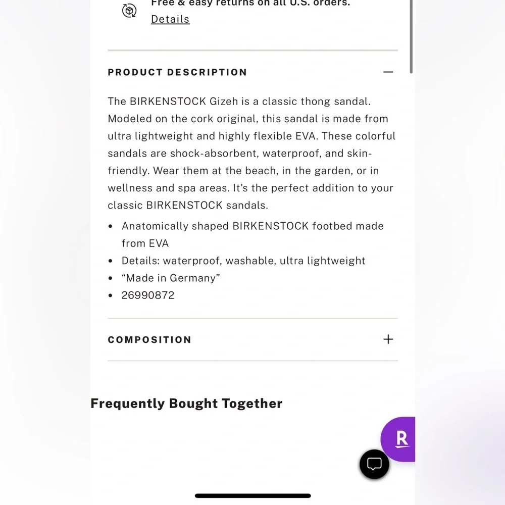 New NIB Birkenstock Gizeh Eva sandals pink light rose 8-8.5 or 39 - Picture 5 of 7